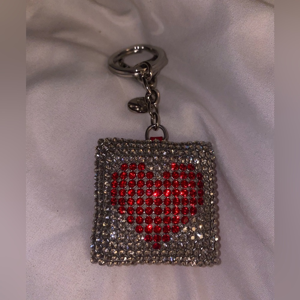 Swarovski Red and Silver Heart Keychain